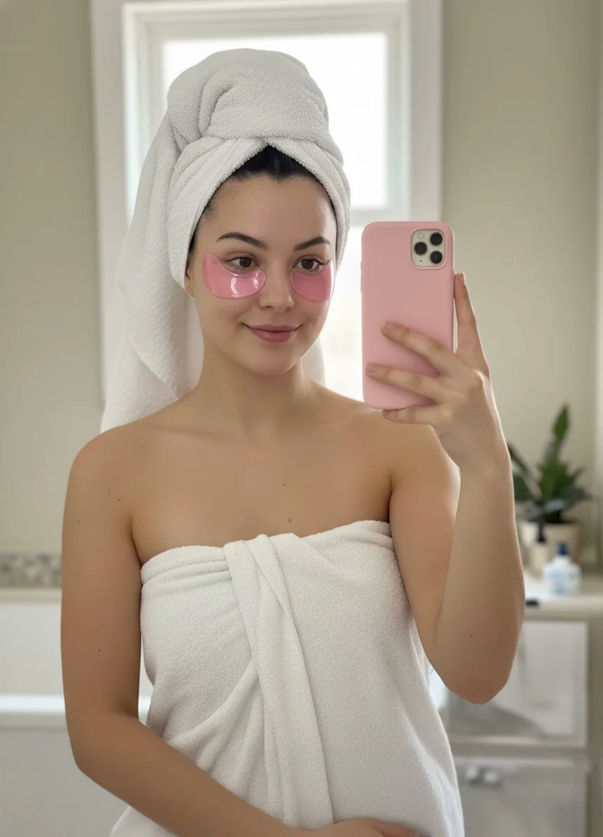Epic Elves eye patches during a self-care moment